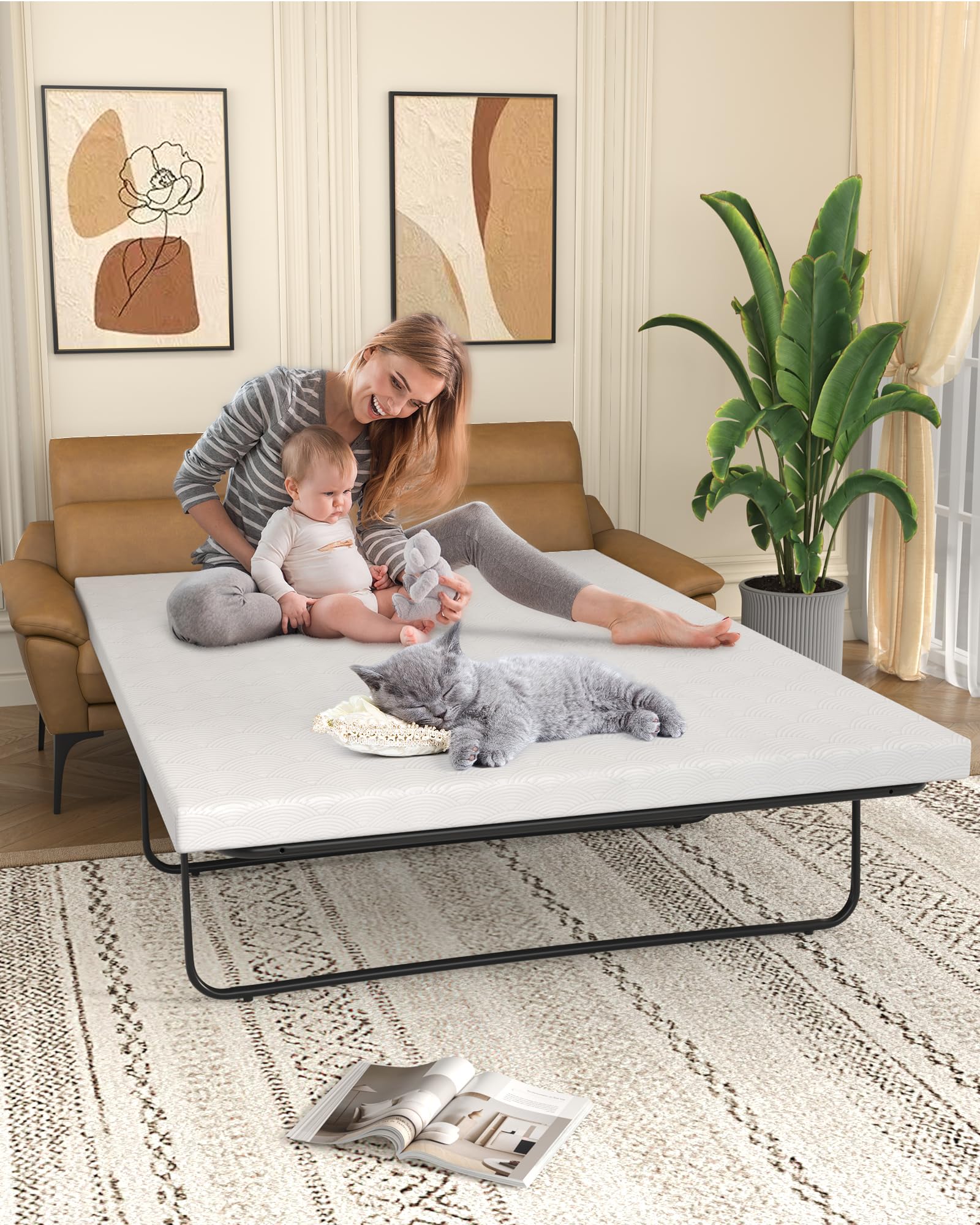Amazon.com - Zenzy Full Sofa Bed Mattress Replacement, No Metal